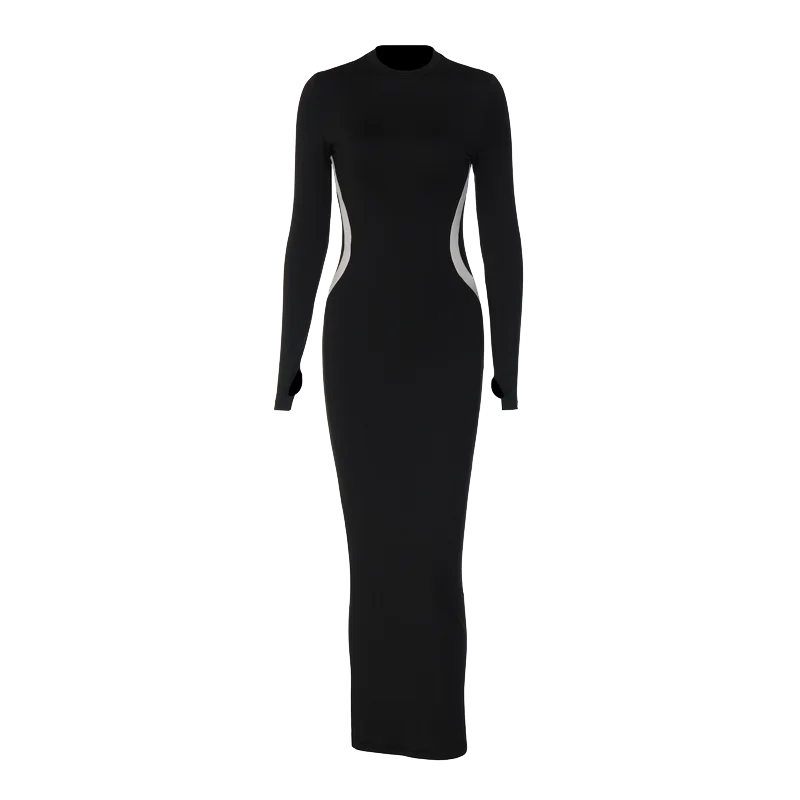 Long Sleeve Sexy Bodycon Slim Maxi Dress