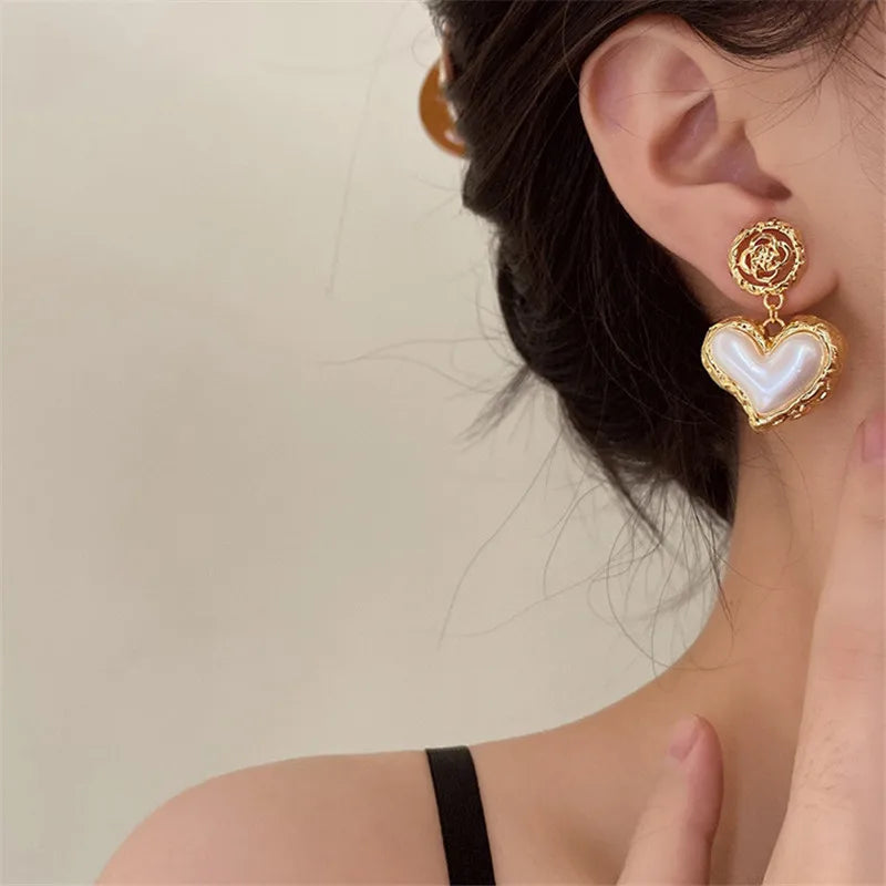 Flower Heart Earrings