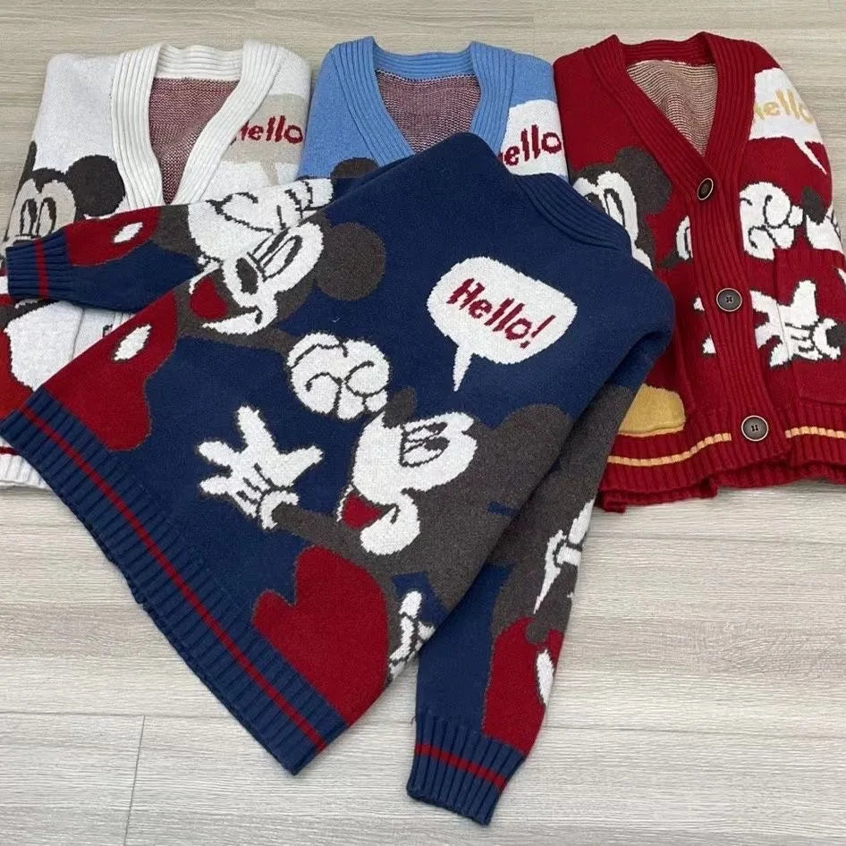 Disney Knitted Cardigan Donald Cartoon Sweaters