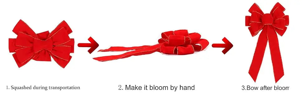 Red Christmas Bows Outdoor Decorations Large Christmas