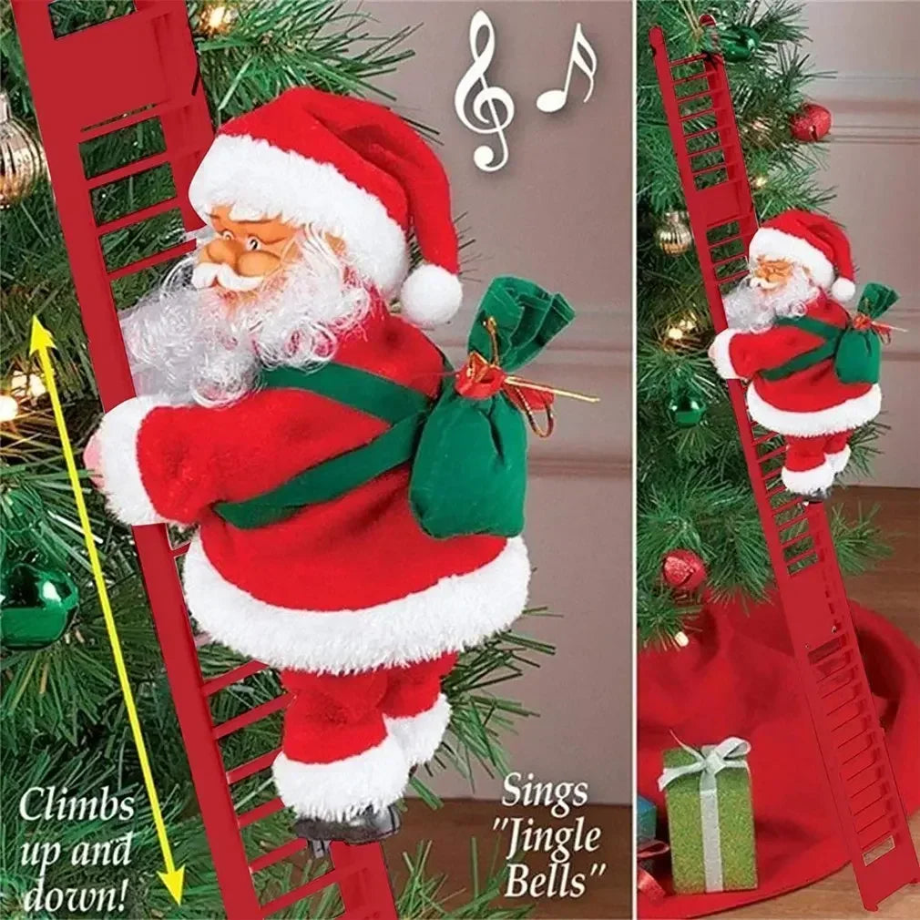 Electric Music Climbing Ladder Santa, Music Doll