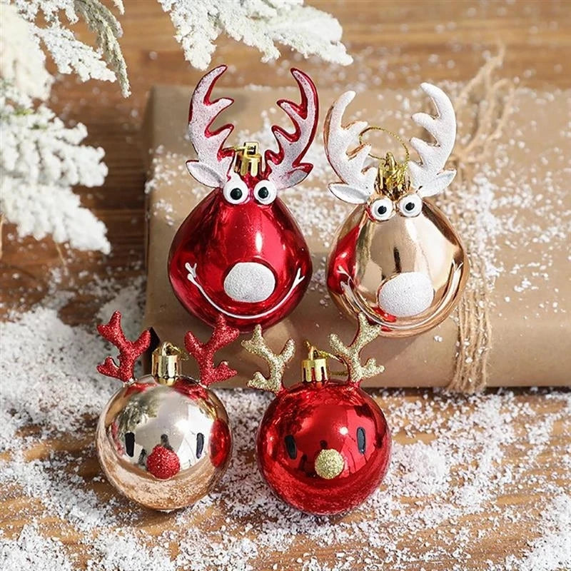 2pcs Elk Christmas Balls Ornaments Xmas