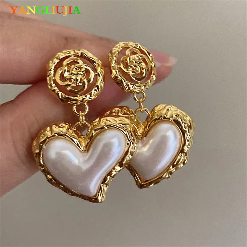 Flower Heart Earrings