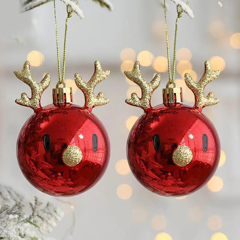 2pcs Elk Christmas Balls Ornaments Xmas