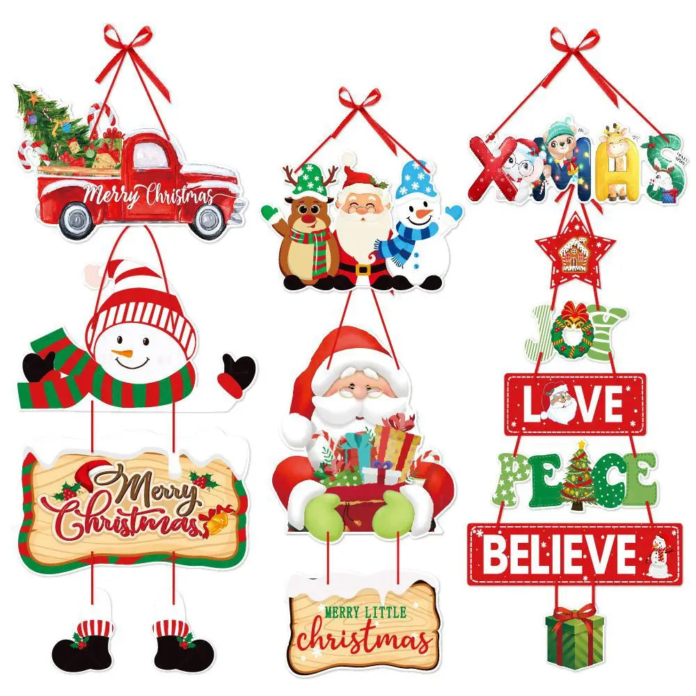 Christmas Porch Door Hanging Banner