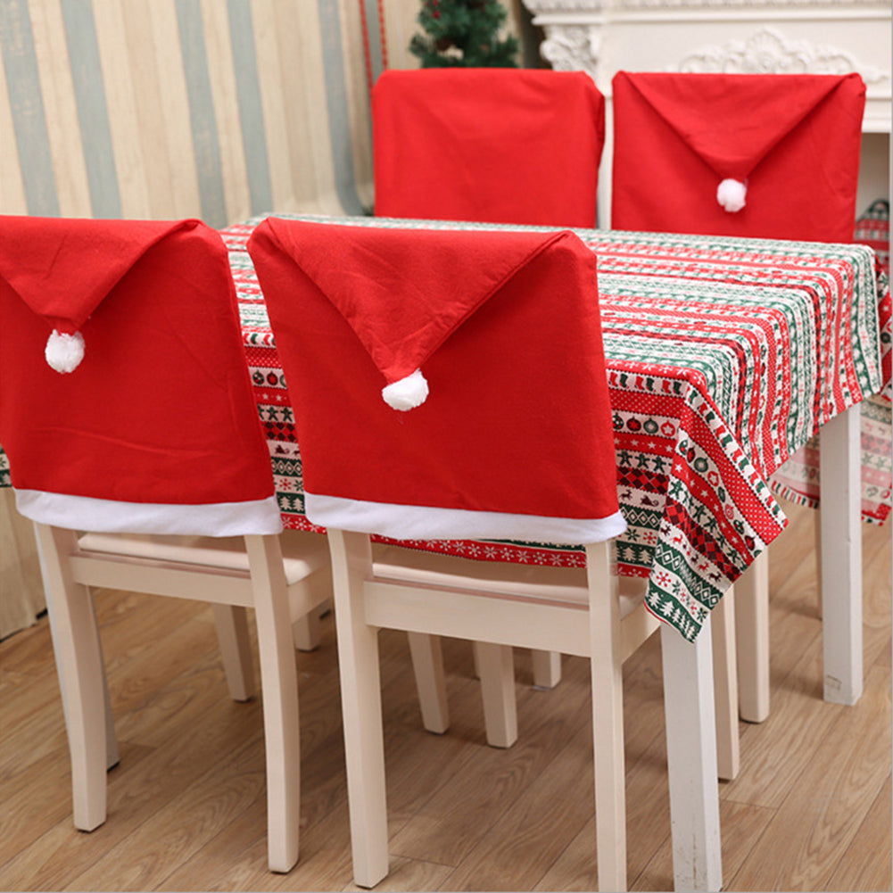 Christmas Chair Cover Red Non-woven Chair Cover