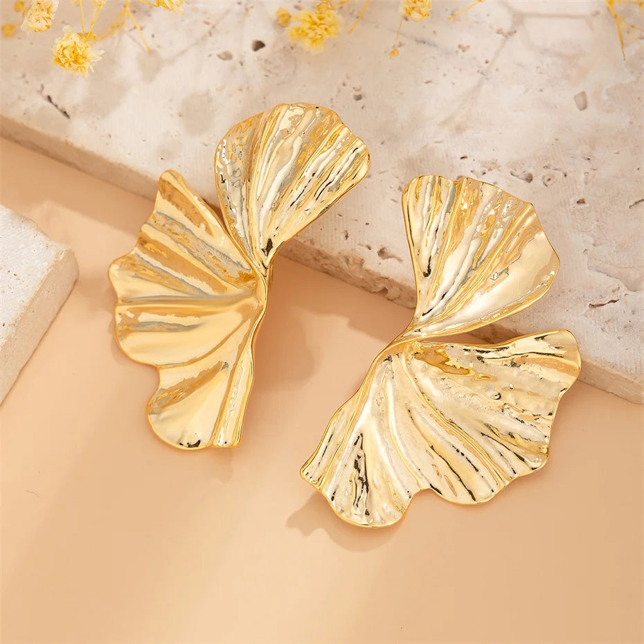 Big Maple Leaf Stud Earrings