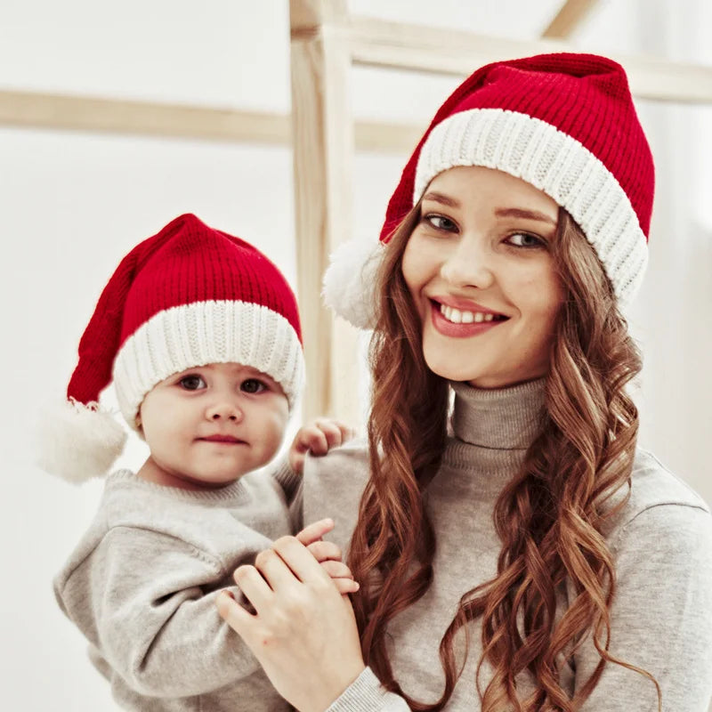 Christmas Hat Cute Pompom Adult Child