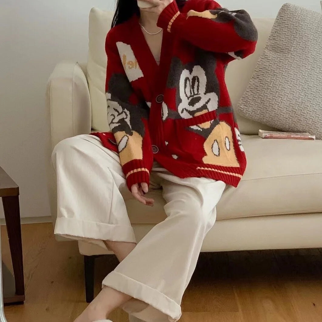 Disney Knitted Cardigan Donald Cartoon Sweaters