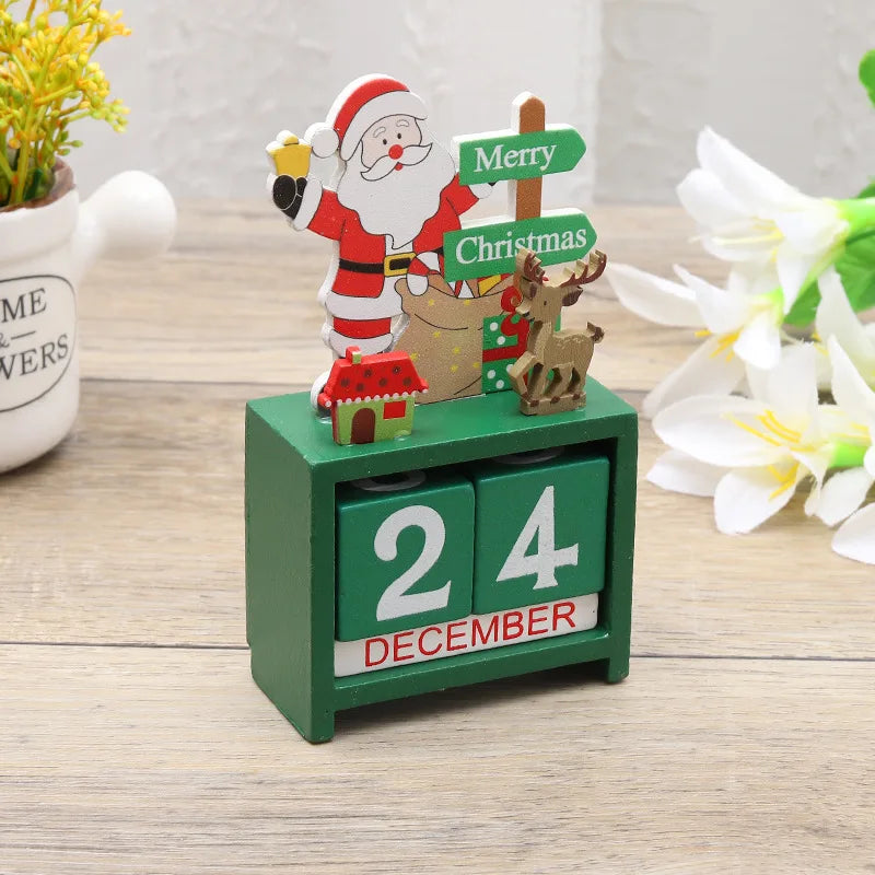 Desktop Christmas Tree Santa DIY Decoration Wooden Christmas