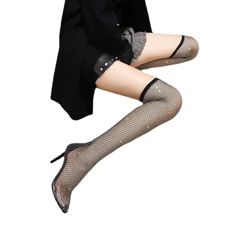 Over Knee Boots Nightclub High Heel Mesh