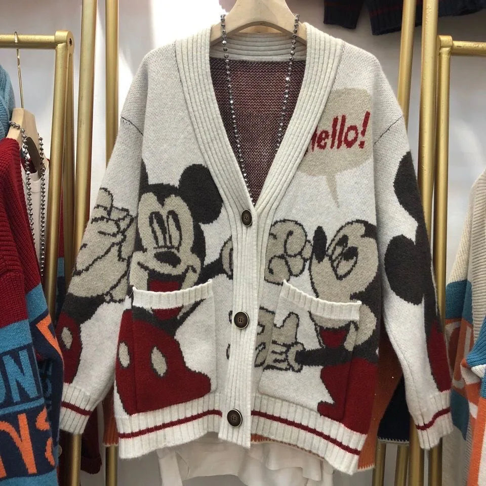 Disney Knitted Cardigan Donald Cartoon Sweaters