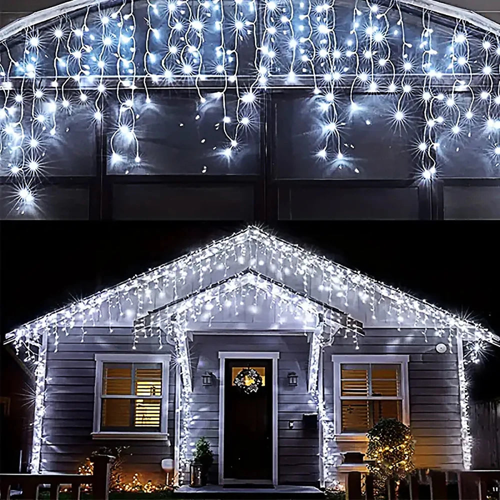 Christmas Decorations Lights Solar Icicle Curtain