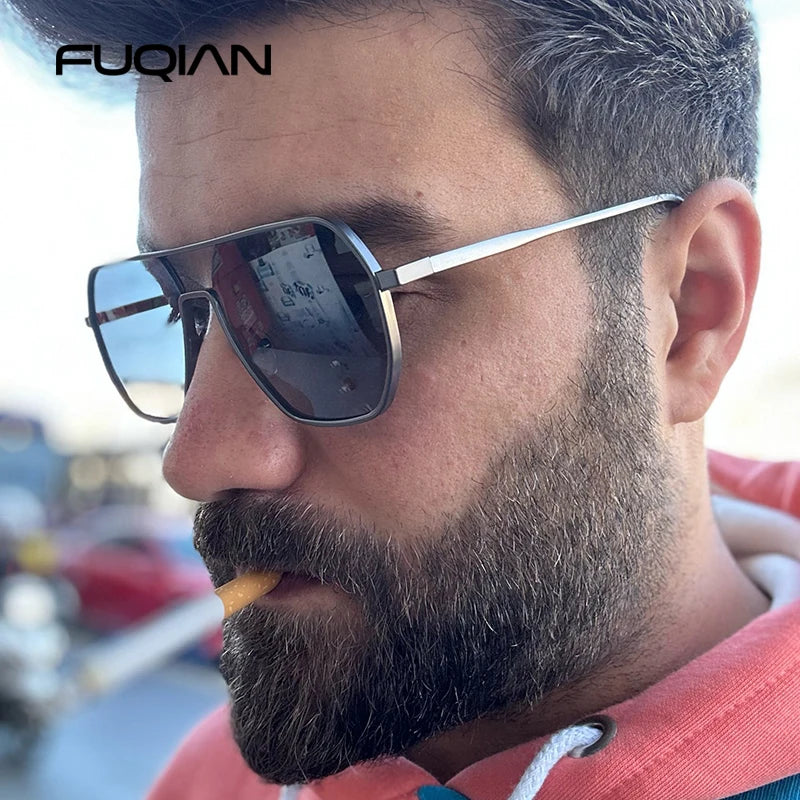 Luxury Metal Photochromic Sunglasses Men Women