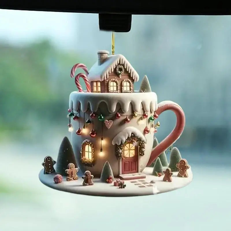 Christmas Coffee Cup Ornaments Coffee Mug Decorative Tree