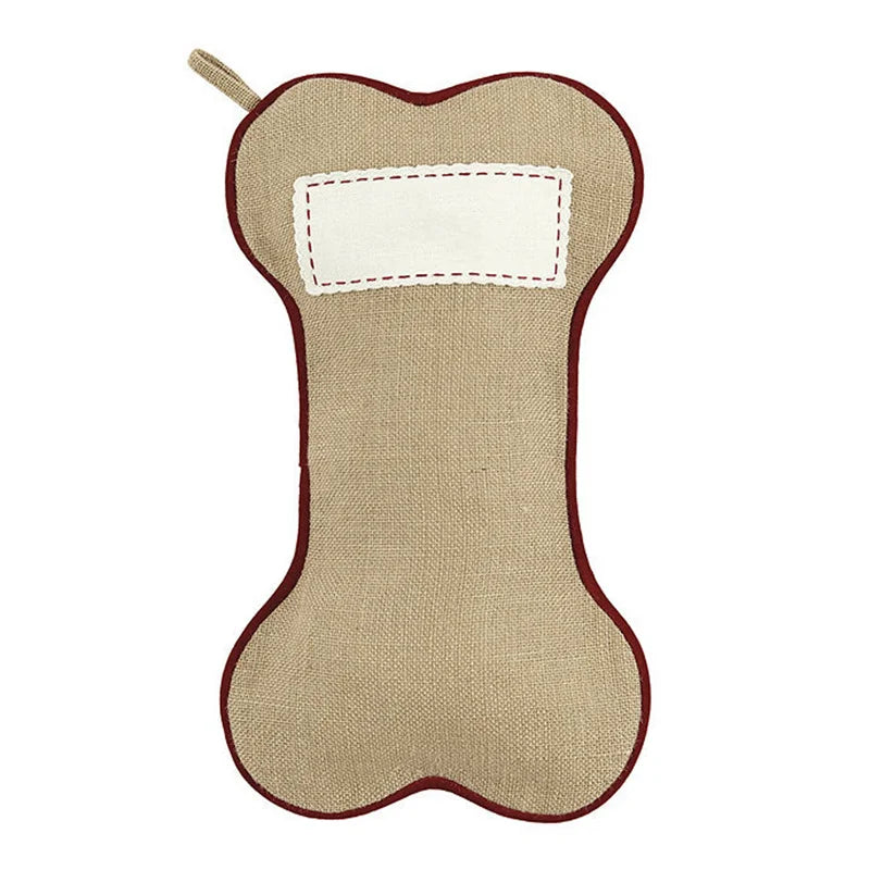 Bone Shape Dog Christmas Stocking Pet Candy Bags