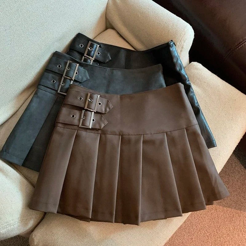 Leather Mini Skirt Women all size