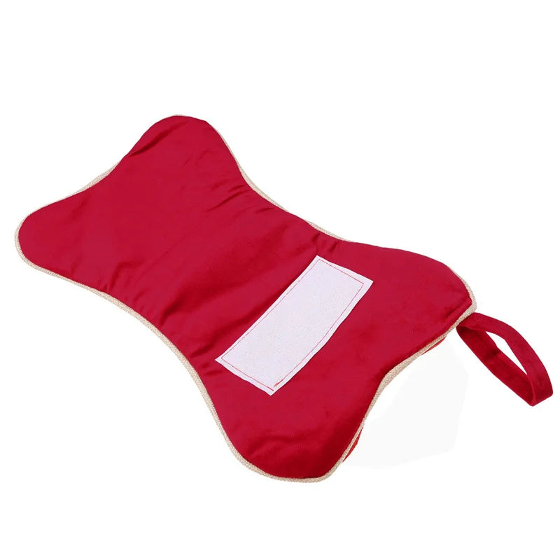 Bone Shape Dog Christmas Stocking Pet Candy Bags