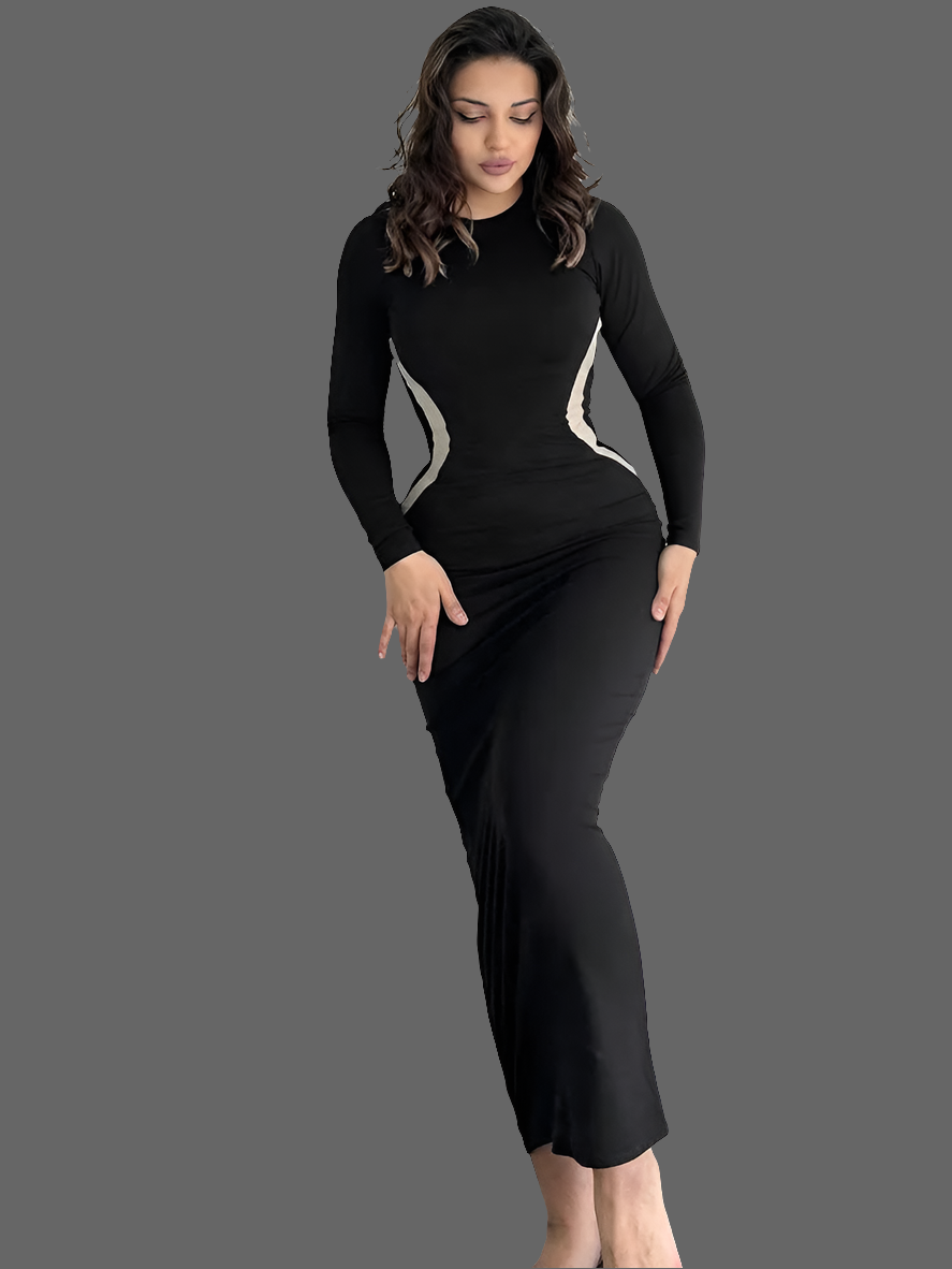 Long Sleeve Sexy Bodycon Slim Maxi Dress